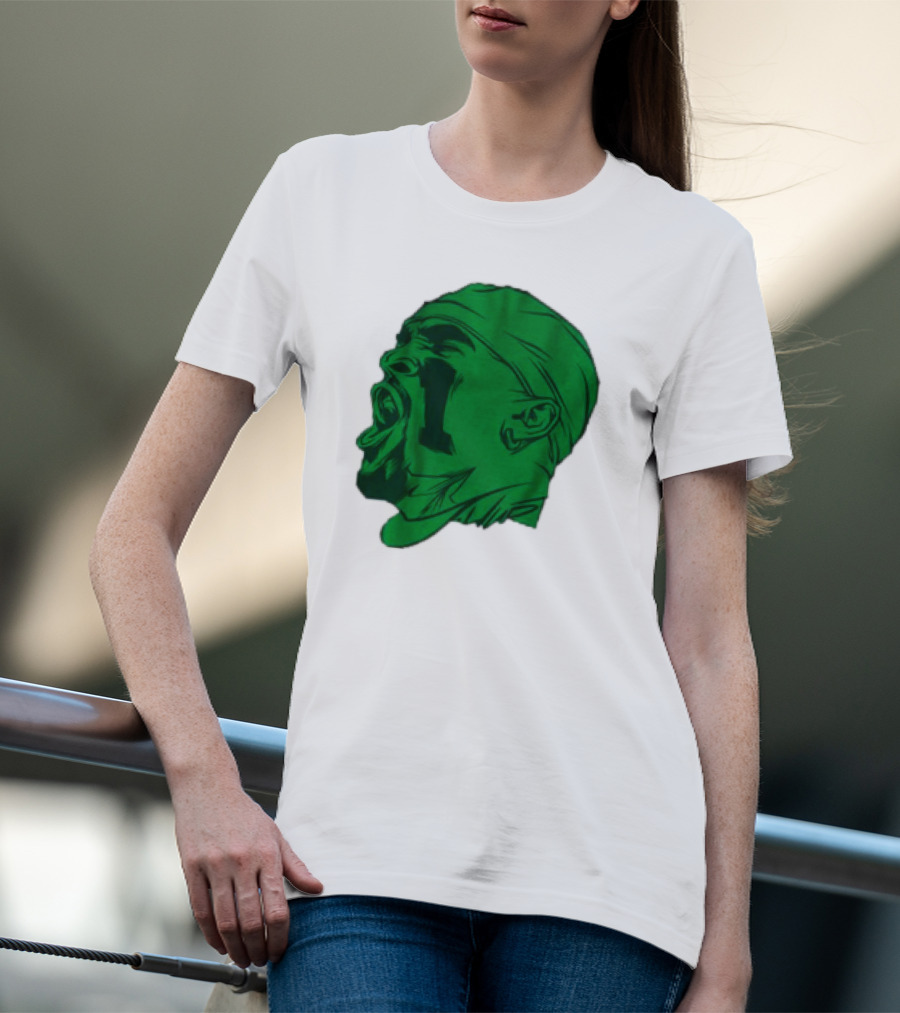 Philadelphia Eagles Jalen Hurts Green Illustration Yelling T-Shirt