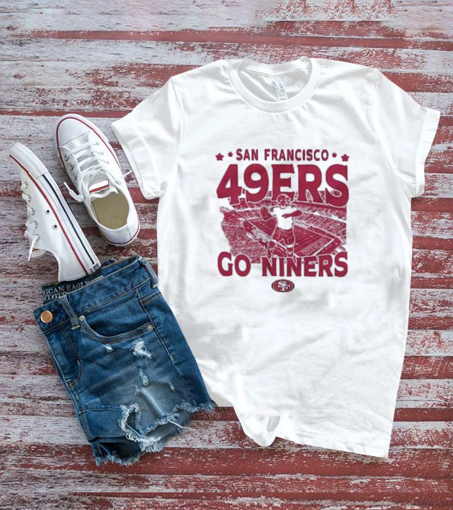 San Francisco 49ers Go Niners Vintage Stadium Football T-Shirt