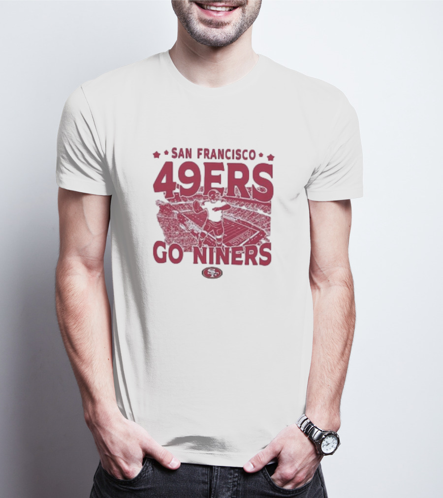 San Francisco 49ers Go Niners Vintage Stadium Football T-Shirt