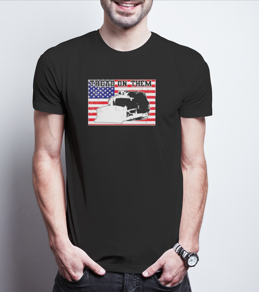 Tread On Them Killdozer Flag USA T-Shirt