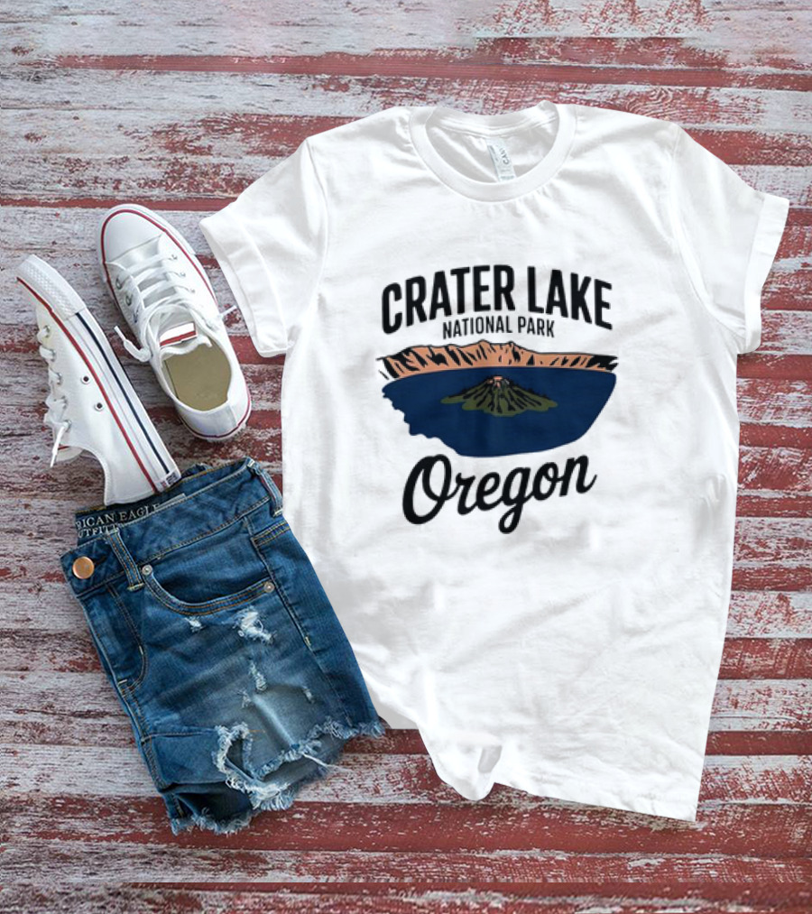 Crater Lake National Park Oregon Scenic Retro Exploration T-Shirt