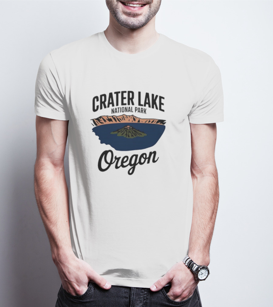 Crater Lake National Park Oregon Scenic Retro Exploration T-Shirt