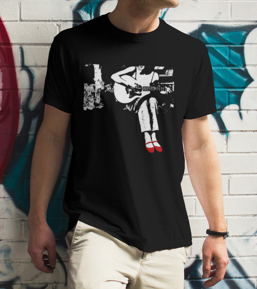 Devon Gabriella Acoustic Guitar With Red Shoes T-Shirt