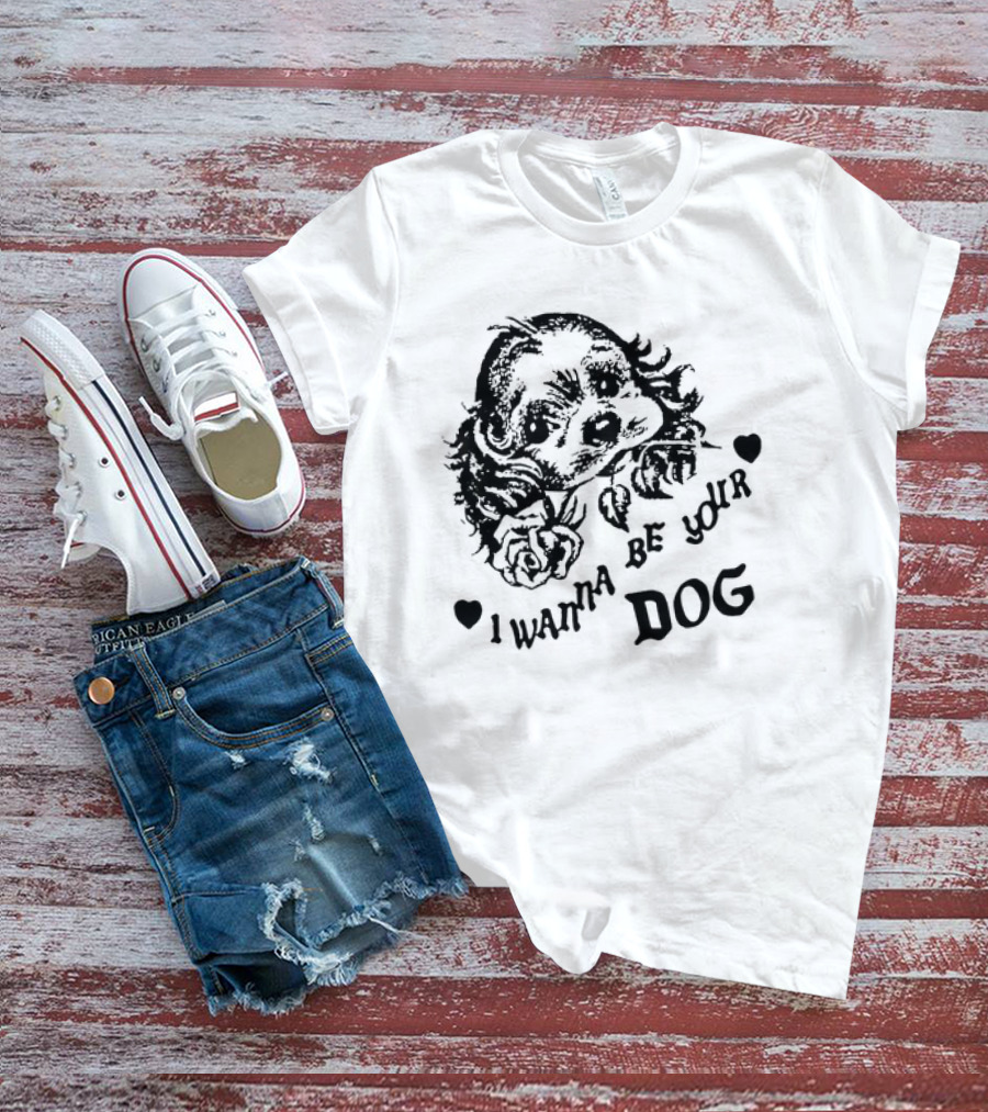 I Wanna Be Your Dog Bread And Water Print T-Shirt