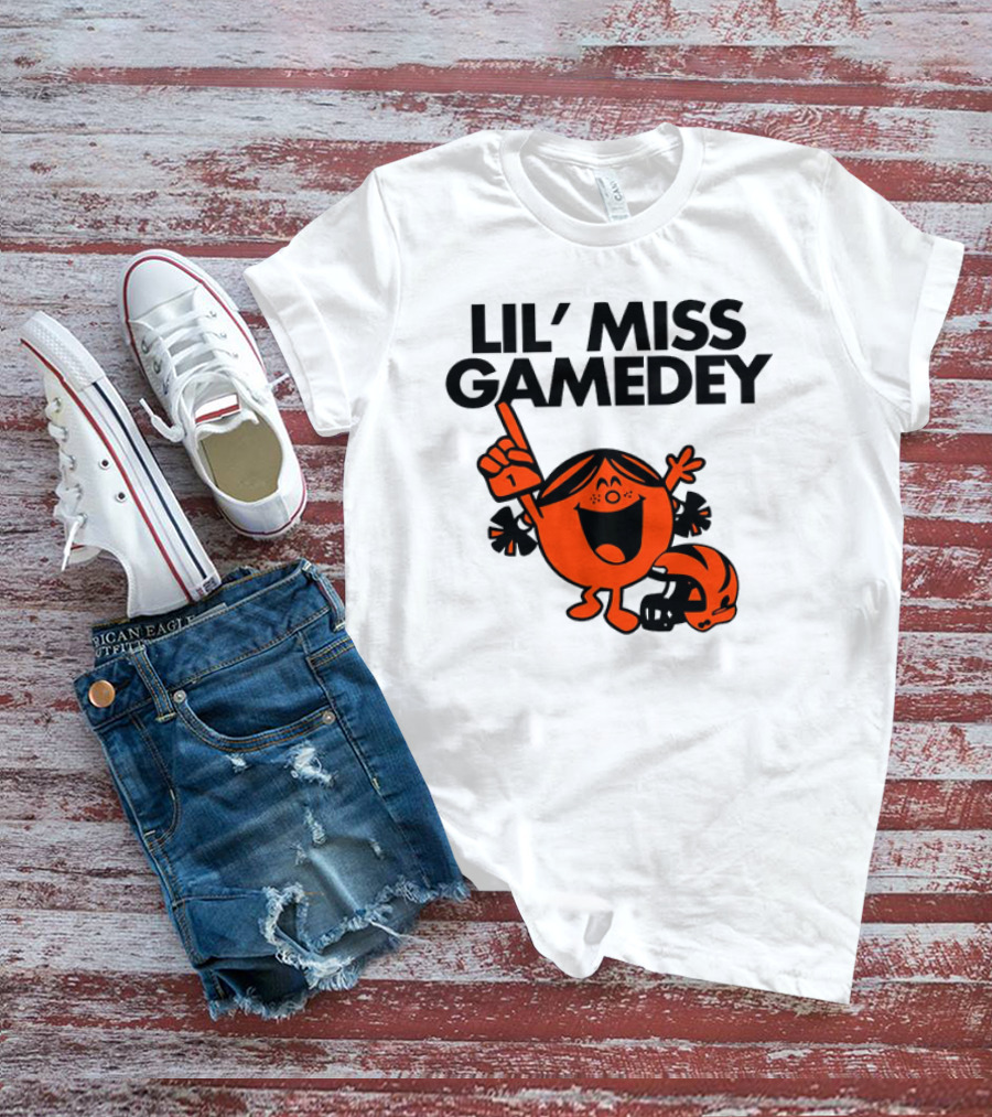 Lil Miss Gamedey Cincinnati Bengals Football Fandom Icon With Cheerful Character And Helmet T-Shirt