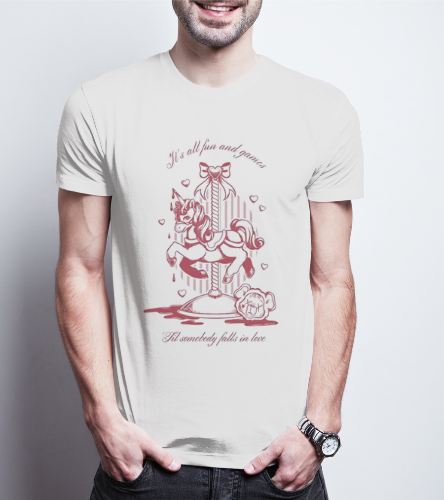It's All Fun And Games 'Til Somebody Falls In Love Carousel Unicorn Melanie Martinez T-Shirt