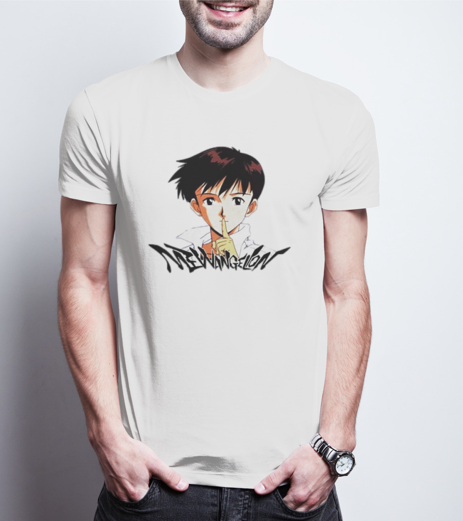 Mewangelion Ikari Shinji Anime Cartoon Evangelion Crossover T-Shirt