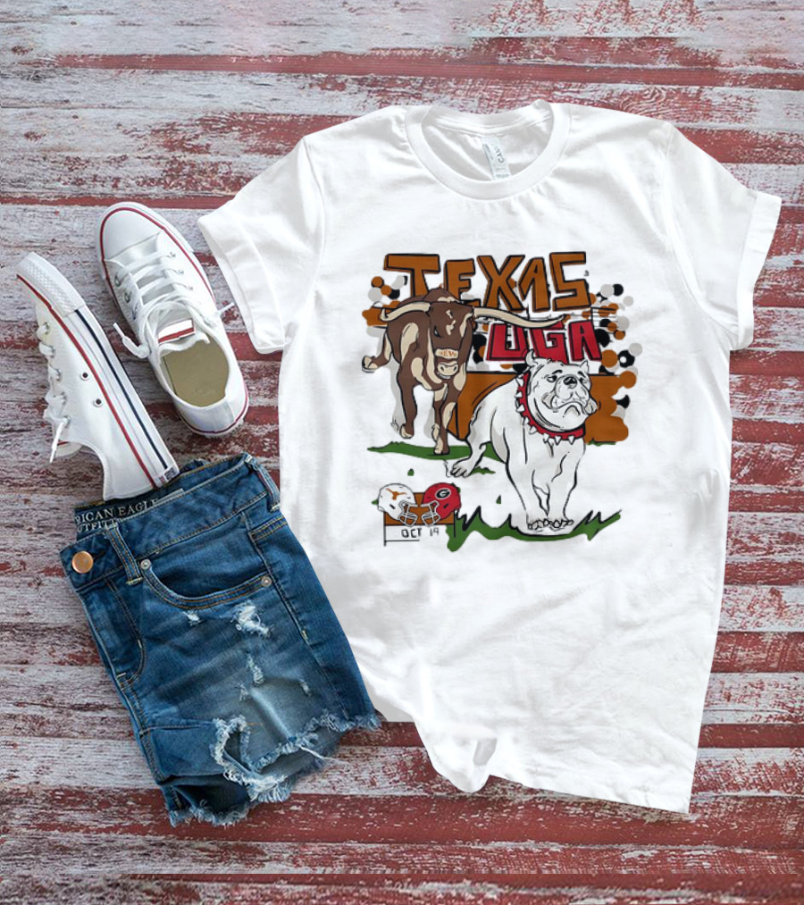 Texas Longhorns UGA Bulldogs October 19 Showdown T-Shirt