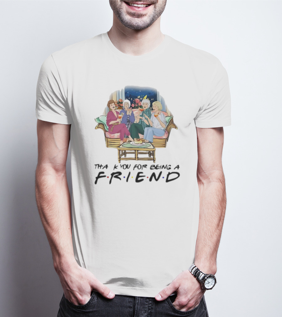 The Golden Girls Thank You For Being A FRIEND Sofa Scene With Colorful Drinks T-Shirt