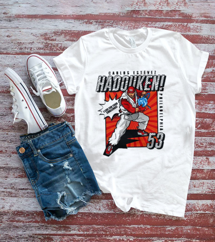 Carlos Estévez HADOUKEN Philadelphia 53 Fighter Explosion T-Shirt