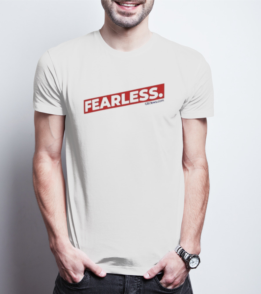 Fearless GBnews.com Bold Red Text T-Shirt