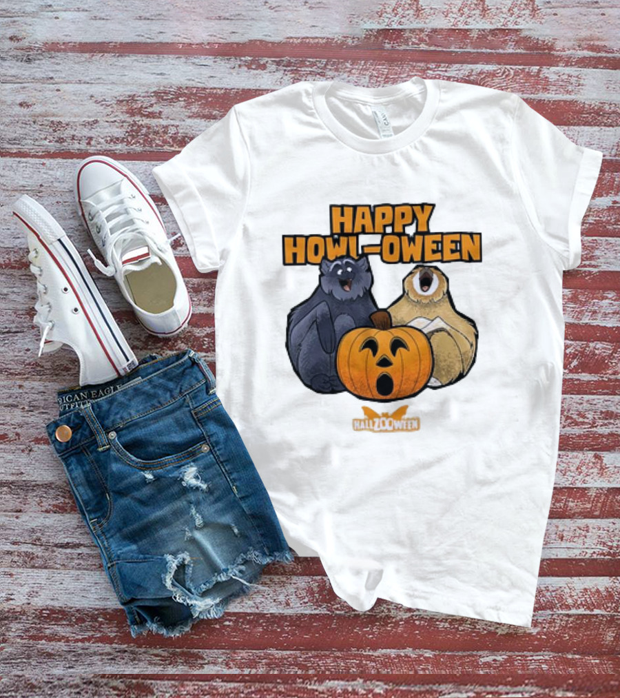 Happy Howl-oween Gibbons HallZOoween Pumpkin T-Shirt