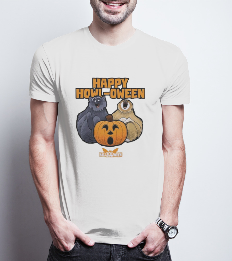 Happy Howl-oween Gibbons HallZOoween Pumpkin T-Shirt