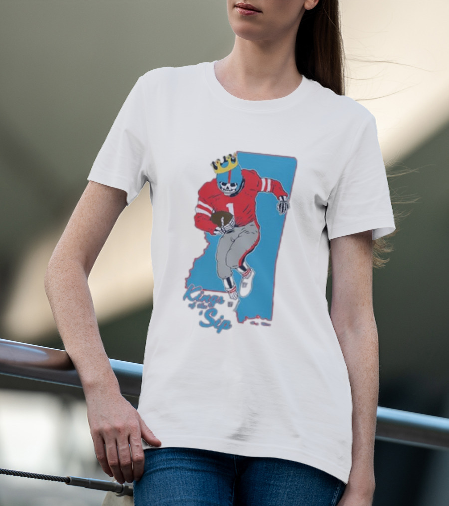 Ole Miss Rebels Kings Of The Sip Mississippi Football Skeleton T-Shirt