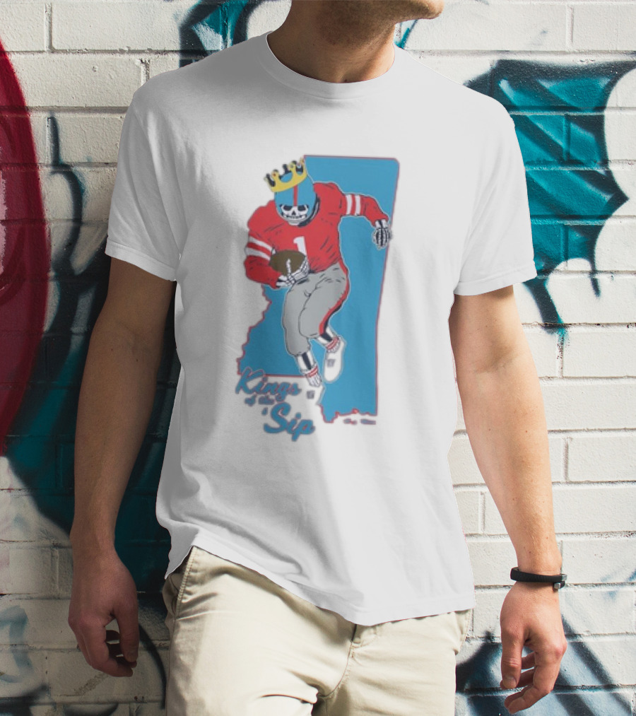 Ole Miss Rebels Kings Of The Sip Mississippi Football Skeleton T-Shirt