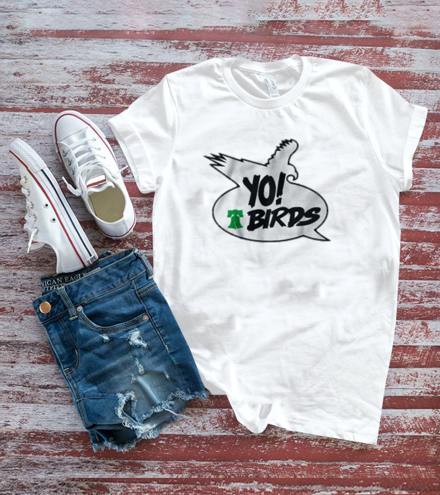 Philadelphia Eagles Yo Birds Liberty Bell Speech Bubble T-Shirt