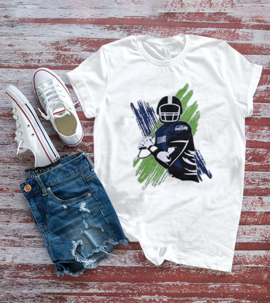 Seattle Seahawks Starter Player X Blue Green Football T-Shirt