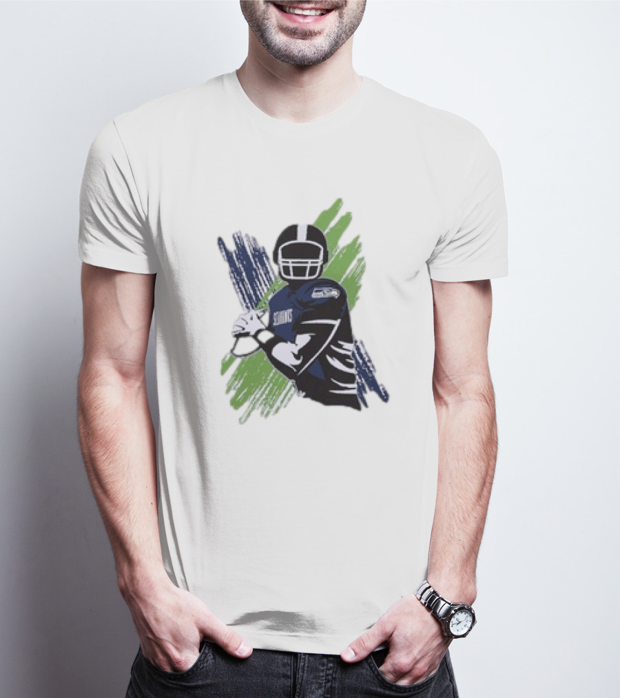 Seattle Seahawks Starter Player X Blue Green Football T-Shirt