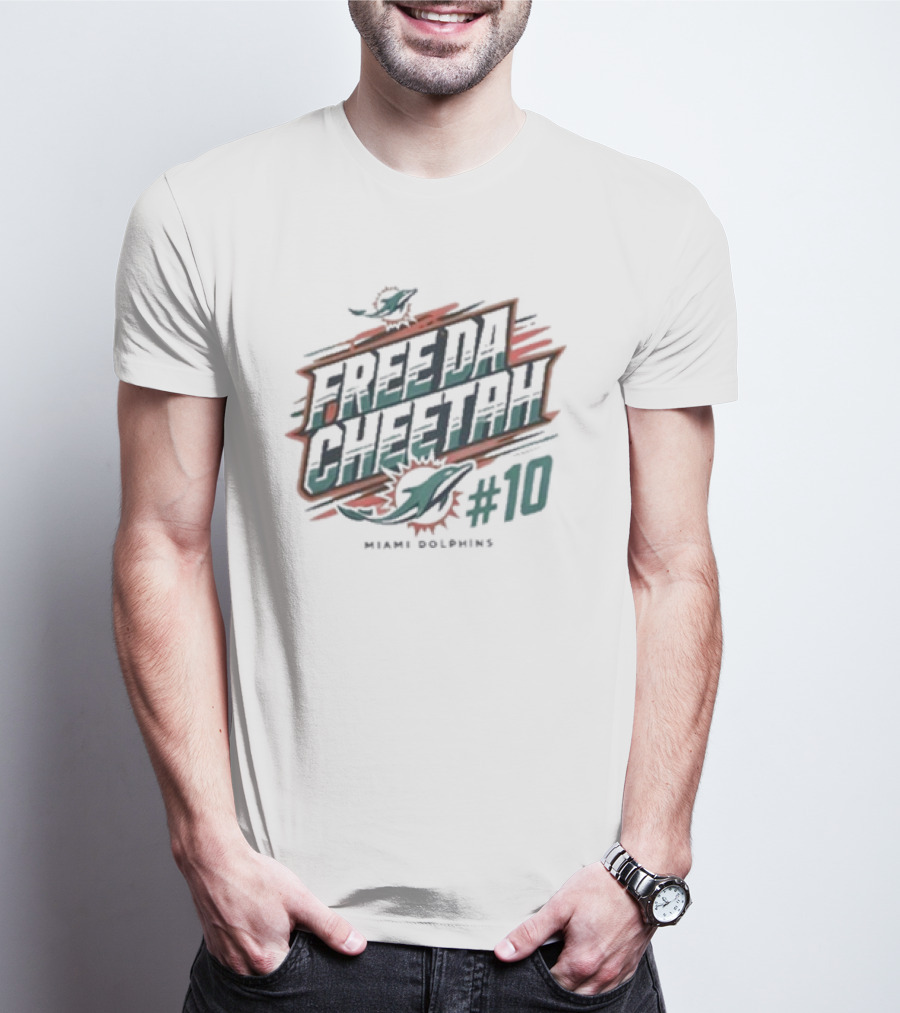 Free Da Cheetah Miami Dolphins #10 Tyreek Hill T-Shirt