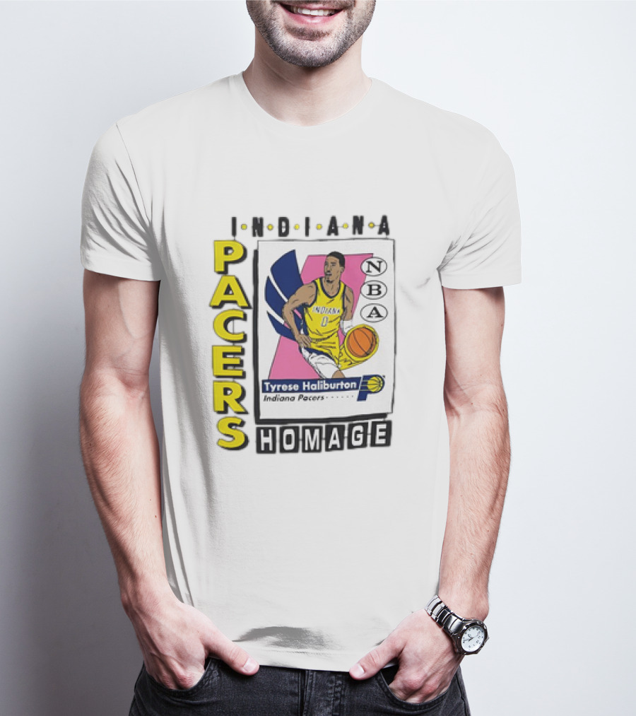 Tyrese Haliburton Indiana Pacers NBA Homage Vintage Skybox T-Shirt