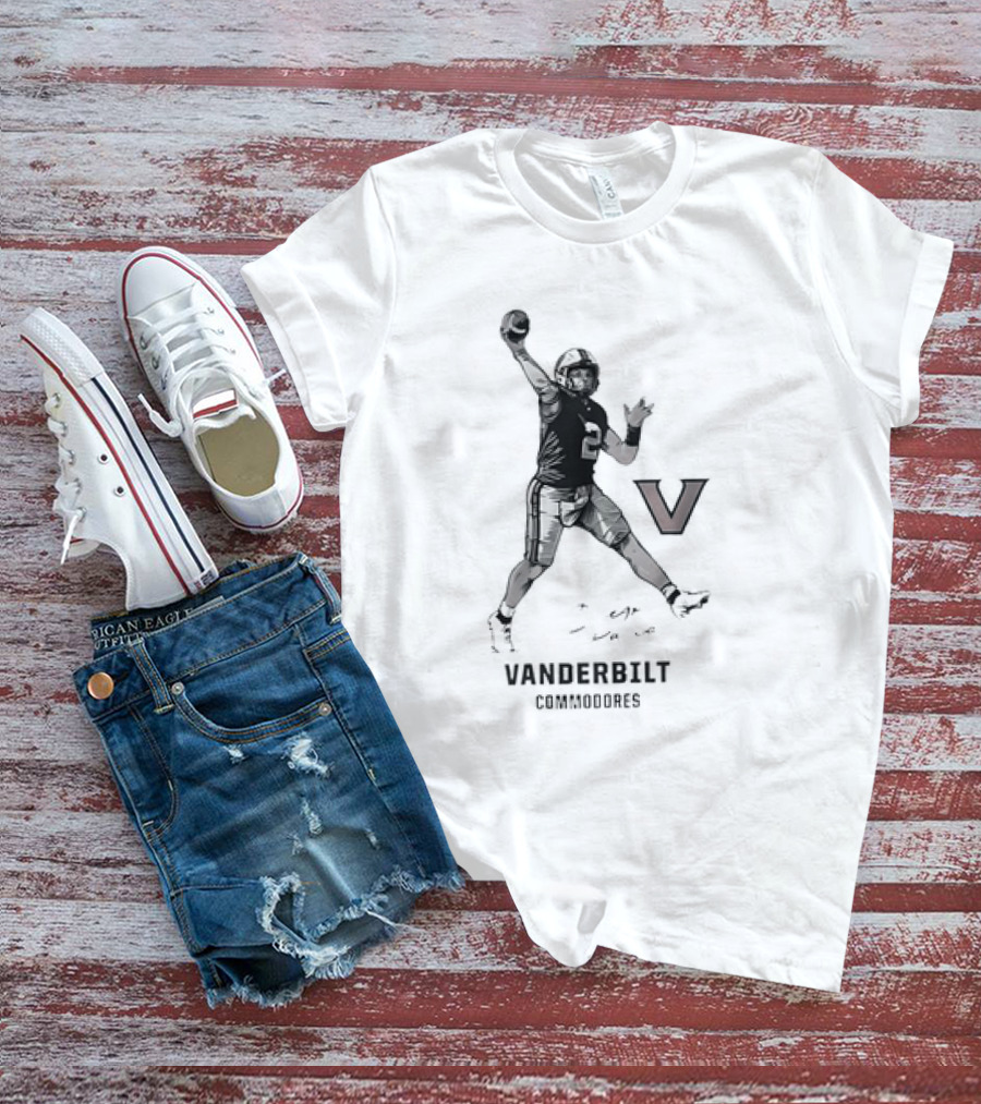 Vanderbilt Commodores Football Player Throwing Pose T-Shirt