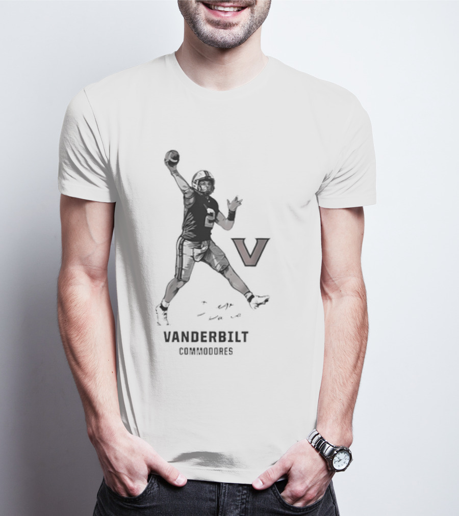 Vanderbilt Commodores Football Player Throwing Pose T-Shirt