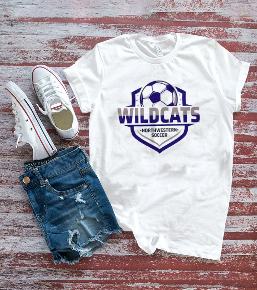 Wildcats Northwestern Soccer Shield Logo BOGO T-Shirt
