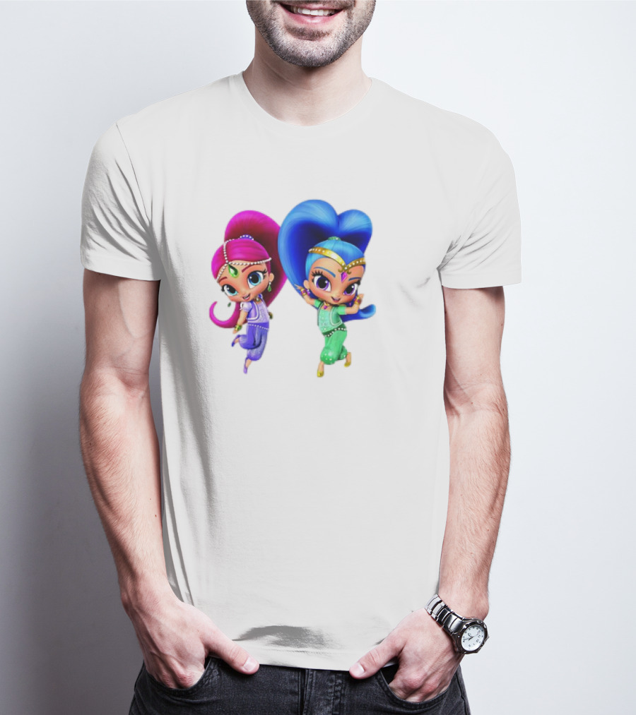 Shimmer And Shine Cartoon Girl Friend Duo With Vibrant Colors T-Shirt