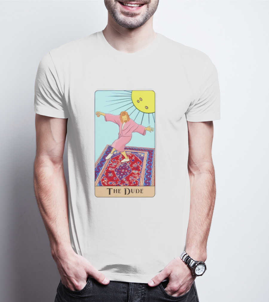 The Dude Tarot Card The Big Lebowski Bowling Rug Sun T-Shirt