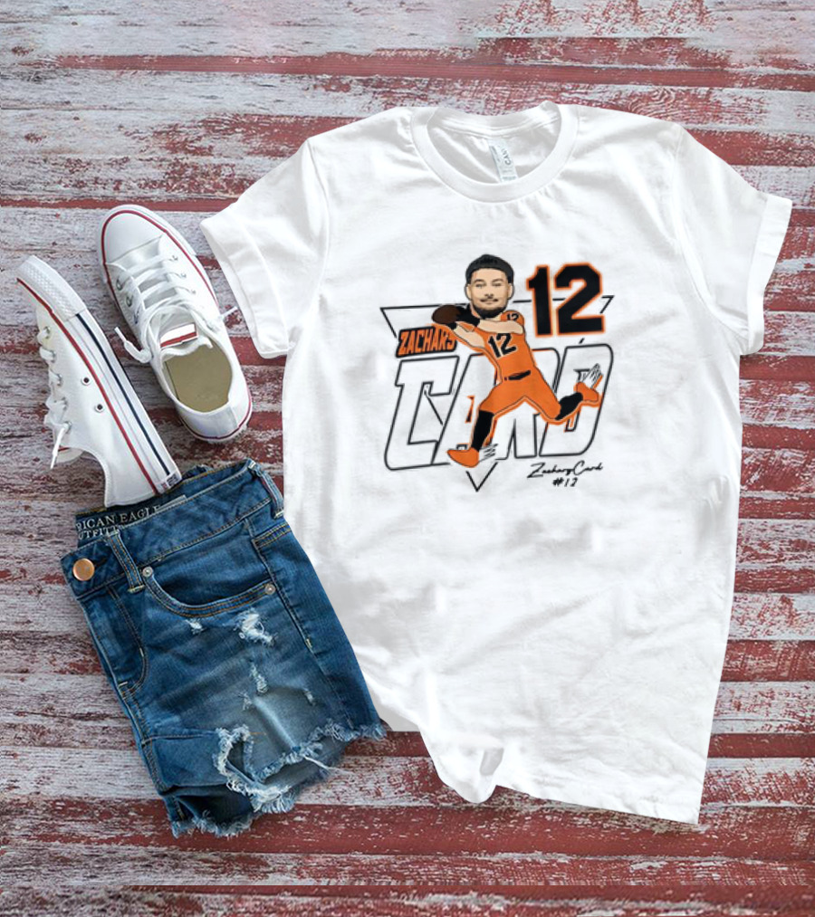 Zachary Card #12 Oregon State Beavers Football Player Caricature Zach's Card 12 T-Shirt