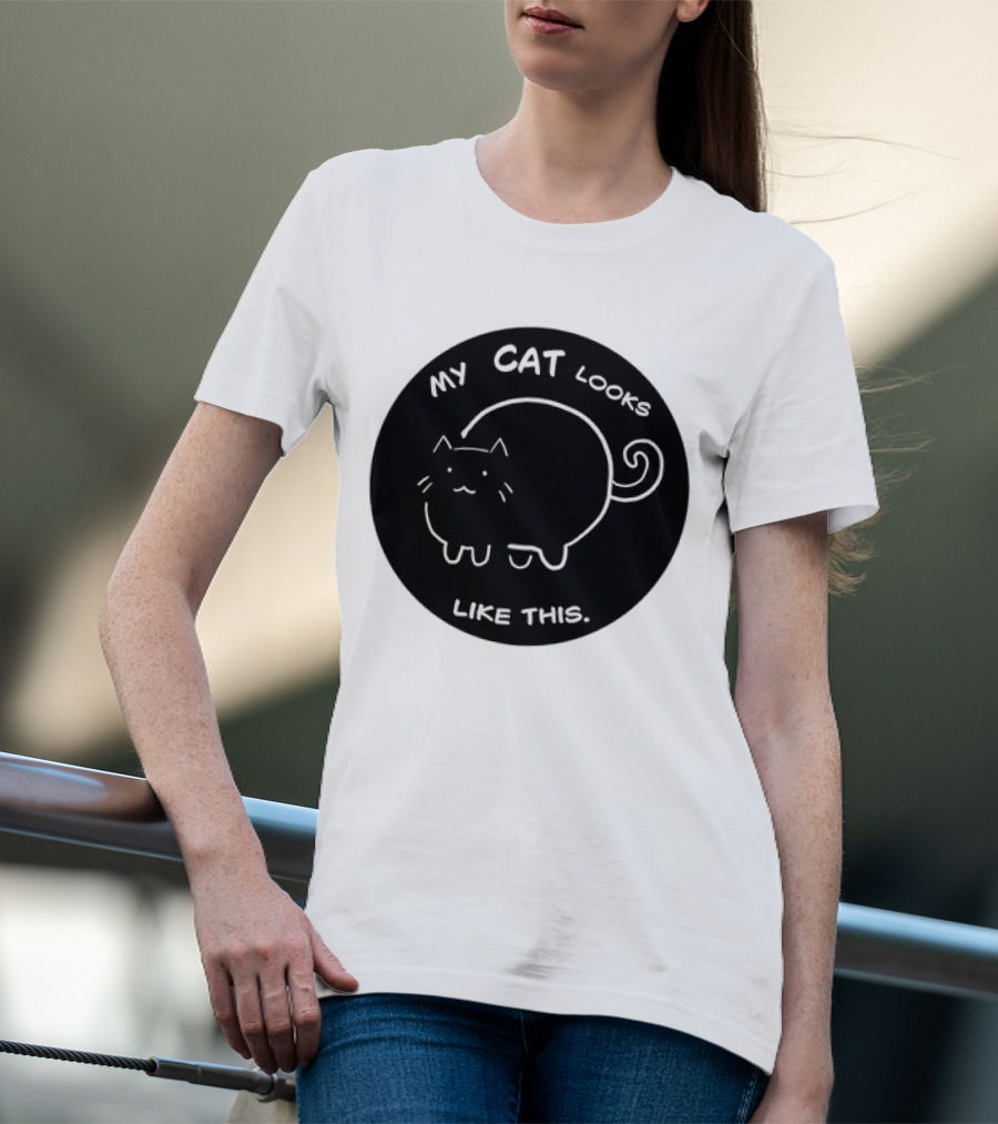 My Cat Looks Like This Adorable Cartoon Kitty Drawing T-Shirt