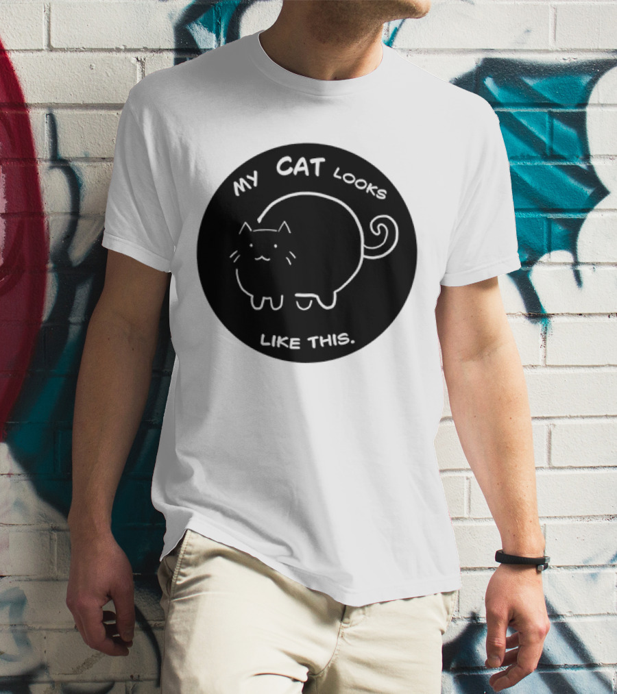 My Cat Looks Like This Adorable Cartoon Kitty Drawing T-Shirt