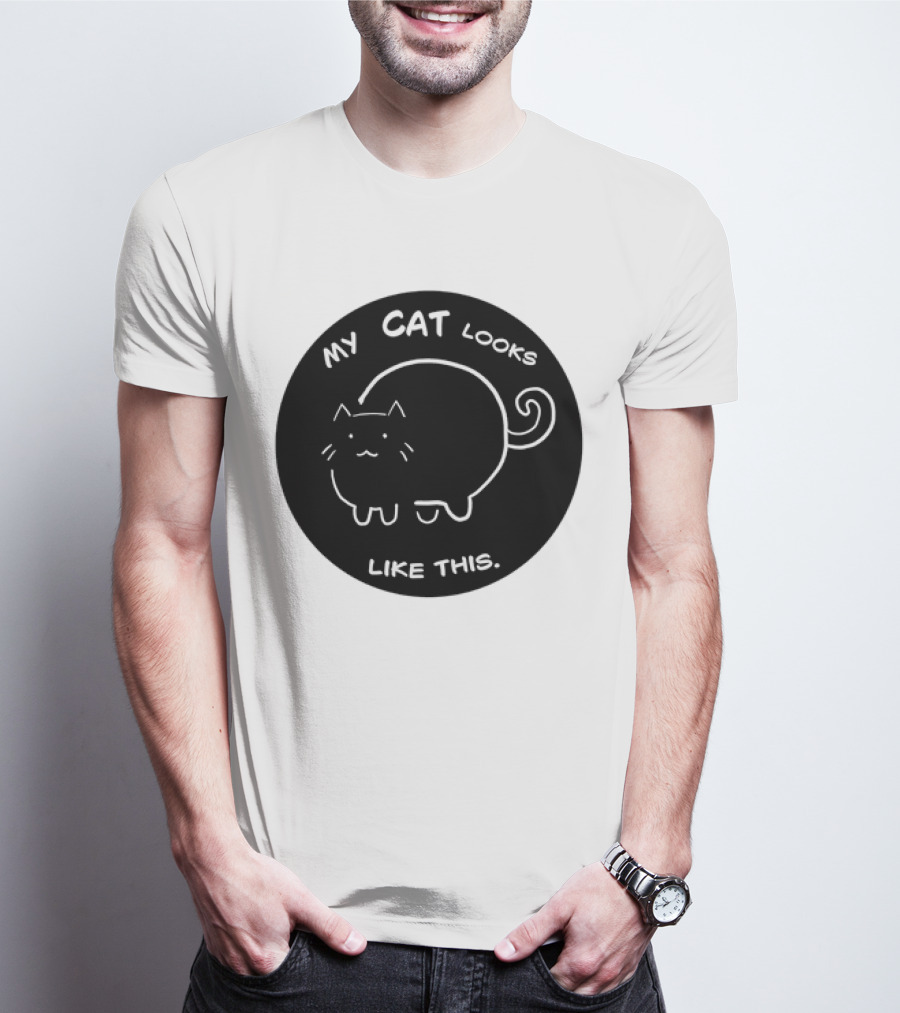 My Cat Looks Like This Adorable Cartoon Kitty Drawing T-Shirt