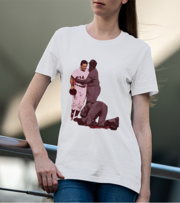Pete Rose Levels Ray Fosse Baseball Collision Moment T-Shirt