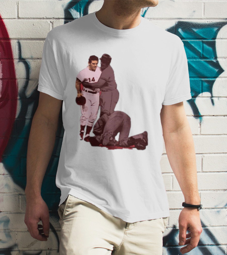 Pete Rose Levels Ray Fosse Baseball Collision Moment T-Shirt