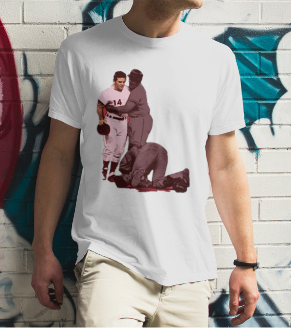 Pete Rose Levels Ray Fosse Baseball Collision Moment T-Shirt