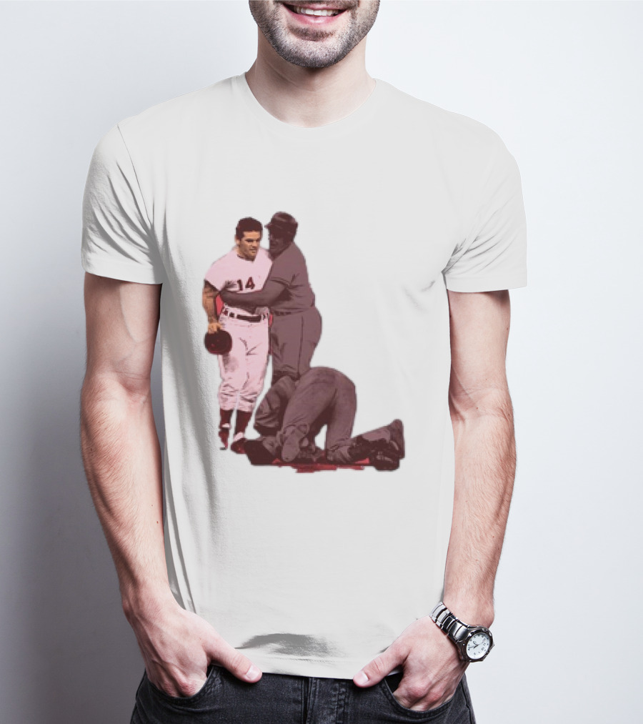 Pete Rose Levels Ray Fosse Baseball Collision Moment T-Shirt