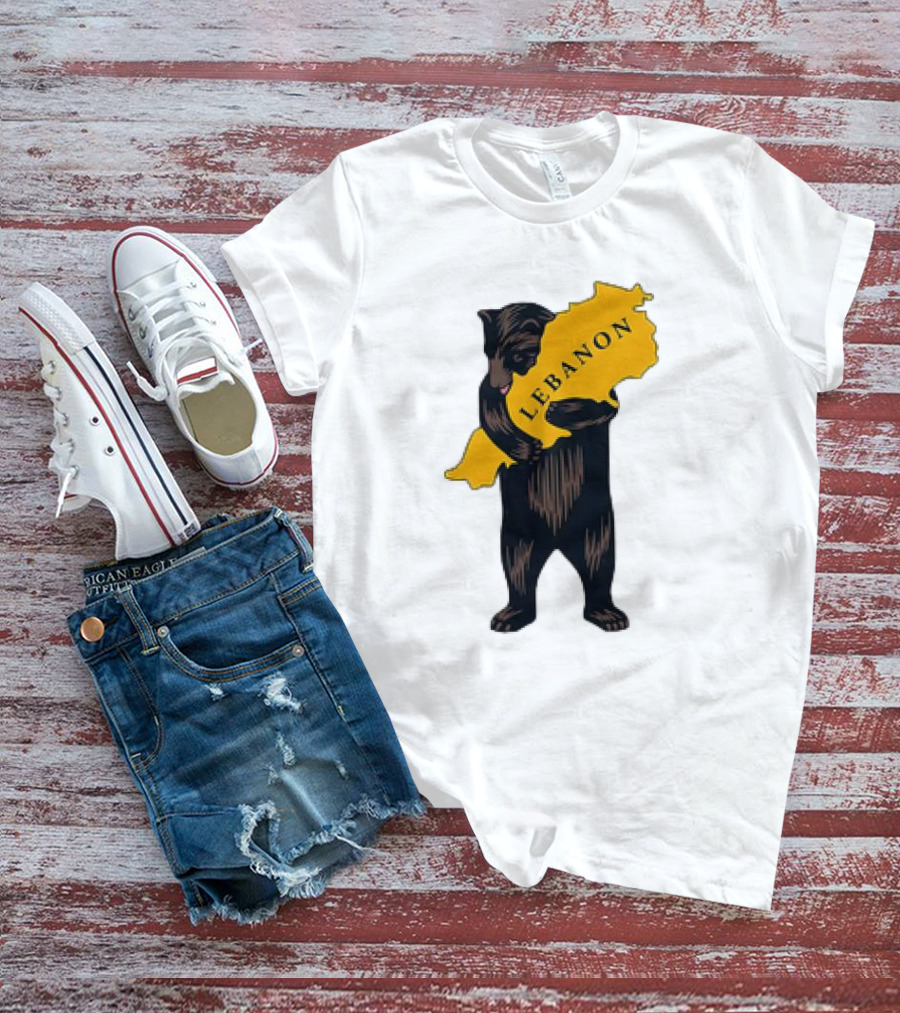 Bear Hugging Lebanon Map T-Shirt