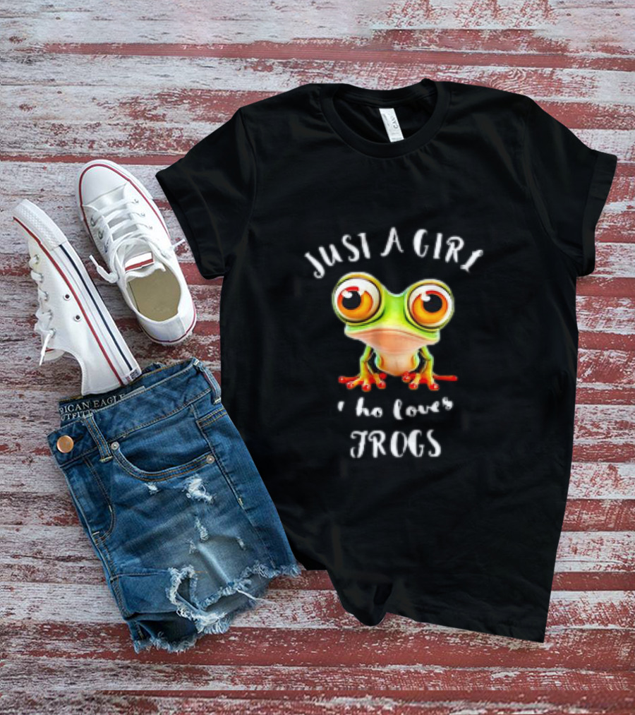 Just A Girl Who Loves Frogs Red Eyed Tree Frog Meme T-Shirt