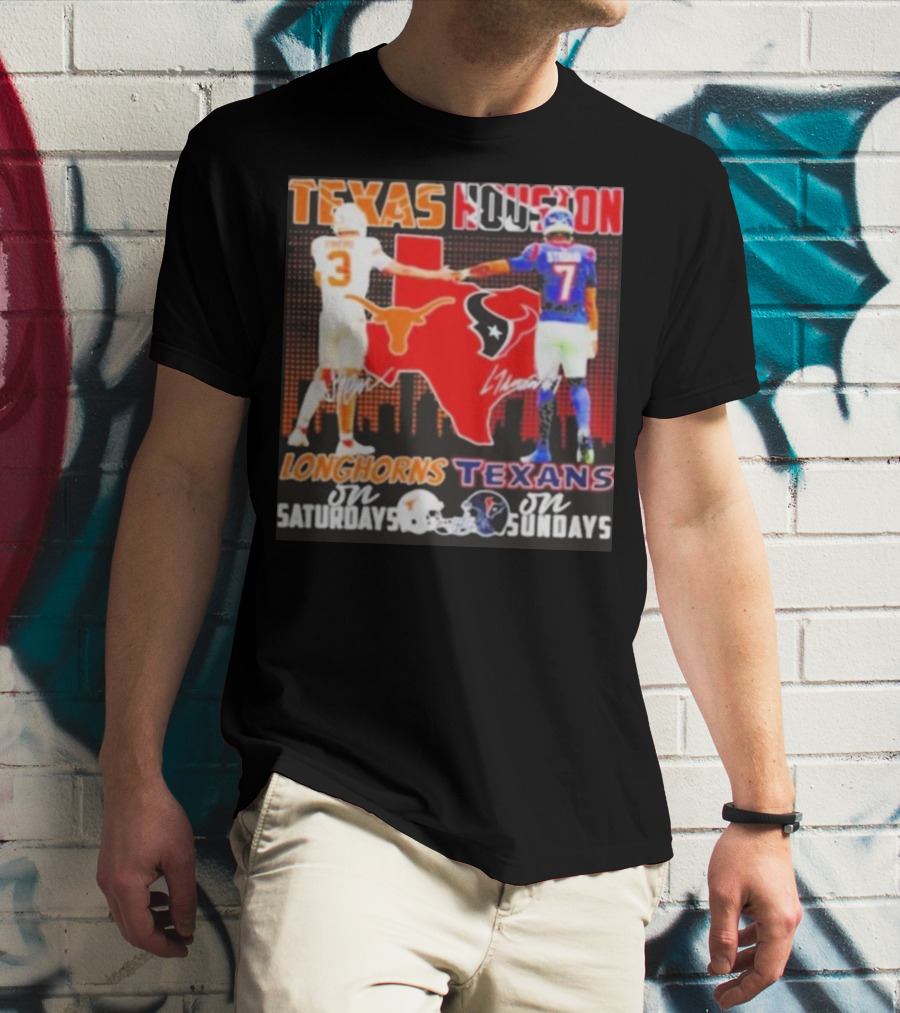 Texas Longhorns Longhorns On Saturdays Texans On Sundays T-Shirt