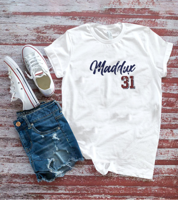 Greg Maddux 31 Chicago Baseball Script T-Shirt