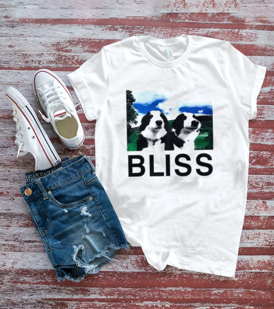 BLISS Henry Dog Meme Two Dogs Green Landscape T-Shirt