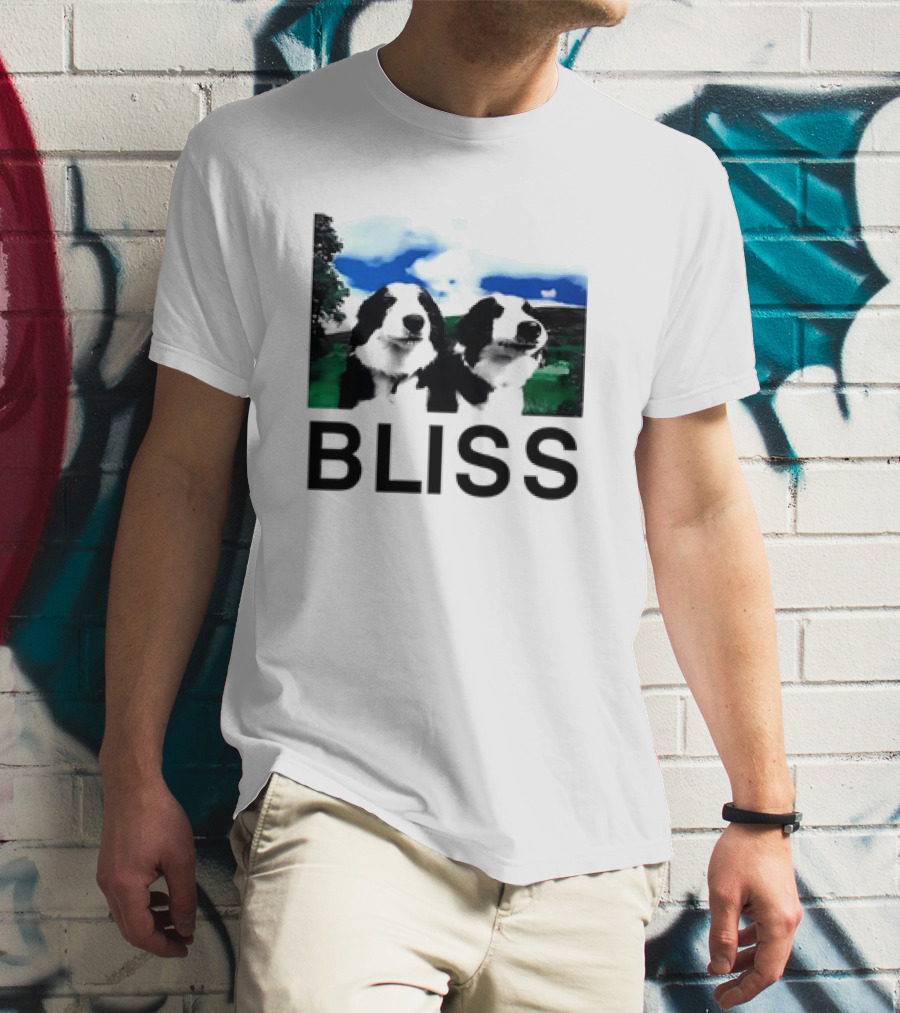 BLISS Henry Dog Meme Two Dogs Green Landscape T-Shirt