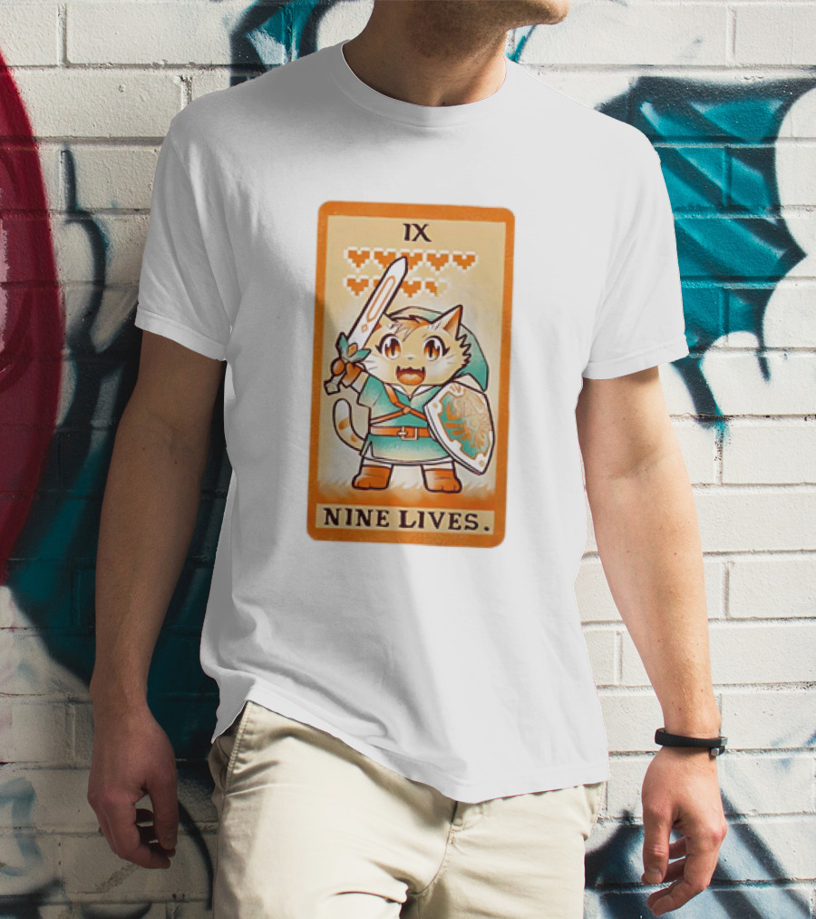 Nine Lives Tarot Cat IX Link The Legend Of Zelda T-Shirt