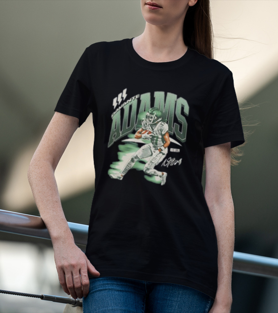 Davante Adams New York Jets Retro Football Player Action T-Shirt