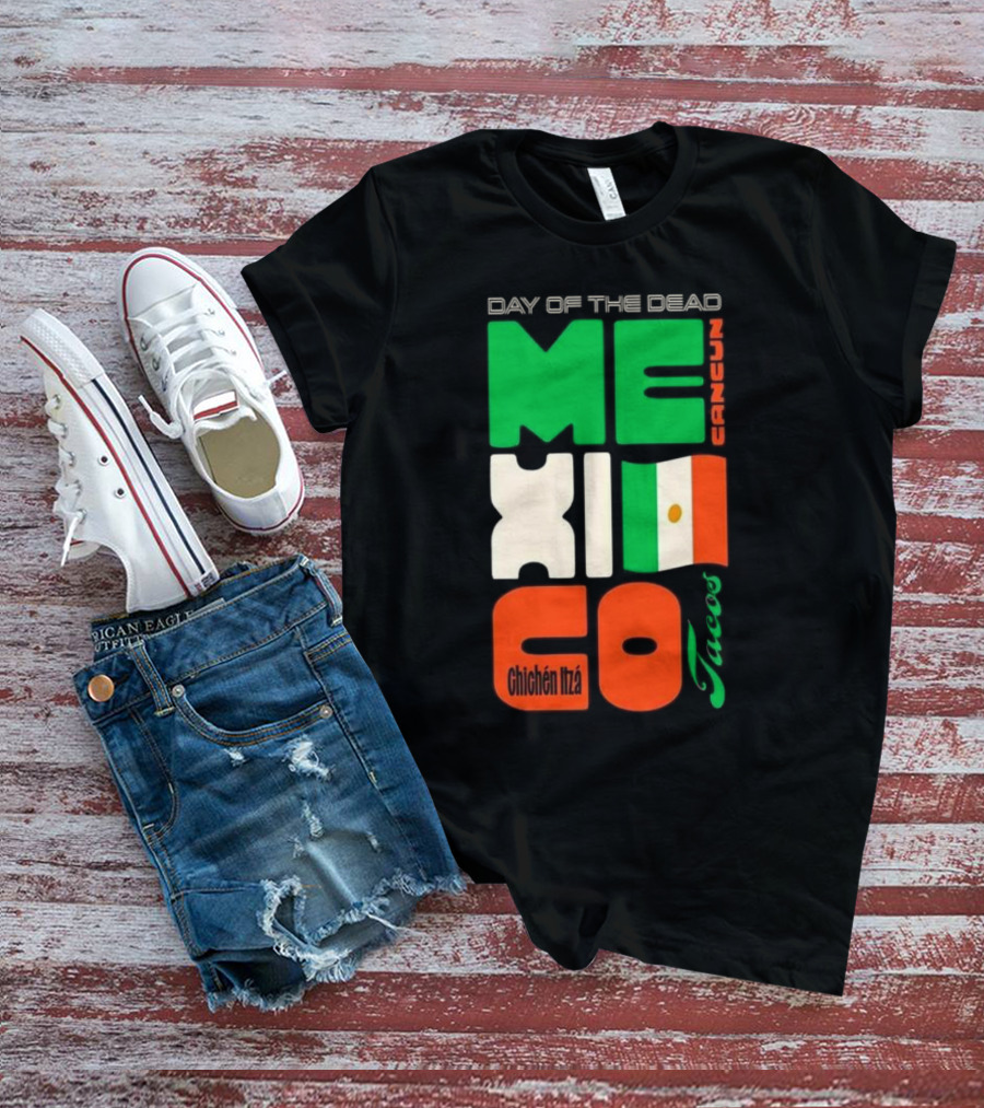 Day Of The Dead Mexico Cancun Tacos Chichén Itzá T-Shirt