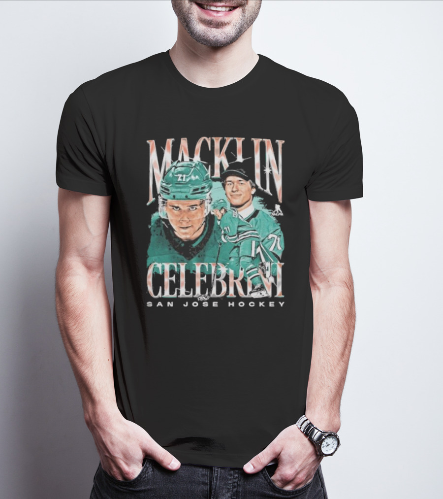 Macklin Celebrini San Jose Hockey Vintage Style Player T-Shirt