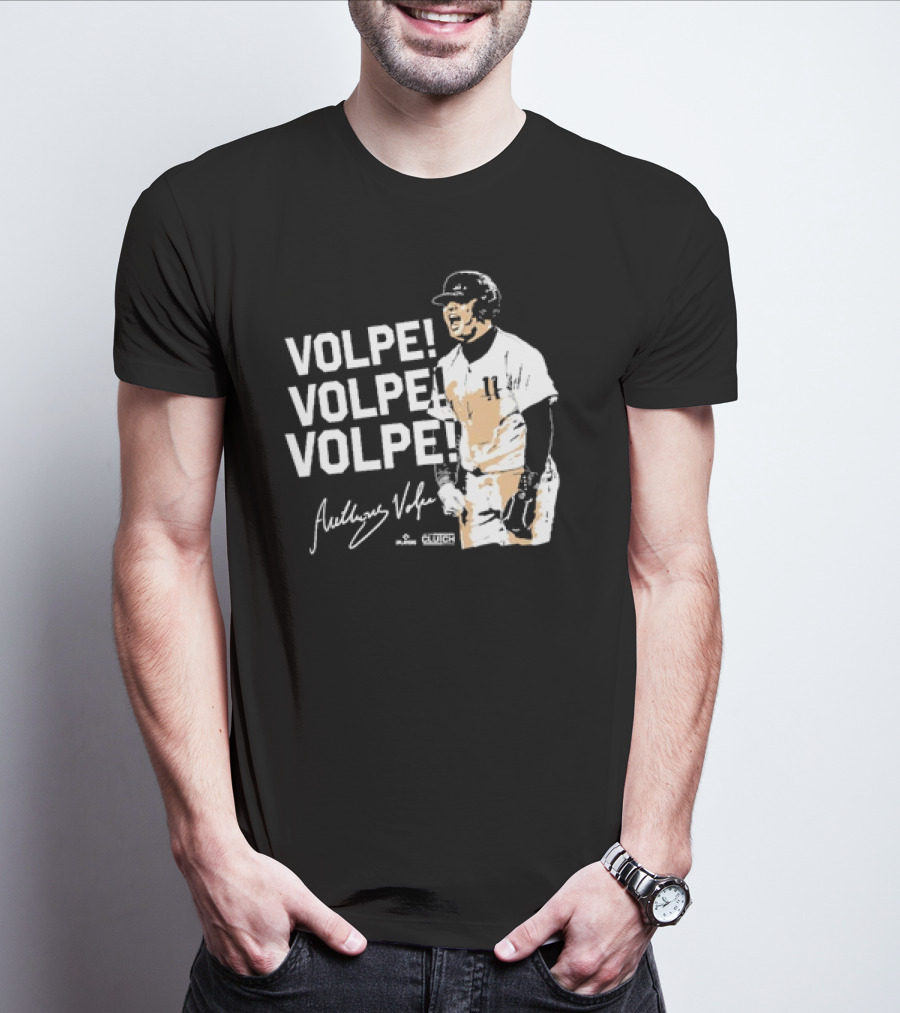 VOLPE VOLPE VOLPE New York Yankees Anthony Volpe Signature Clutch Player T-Shirt