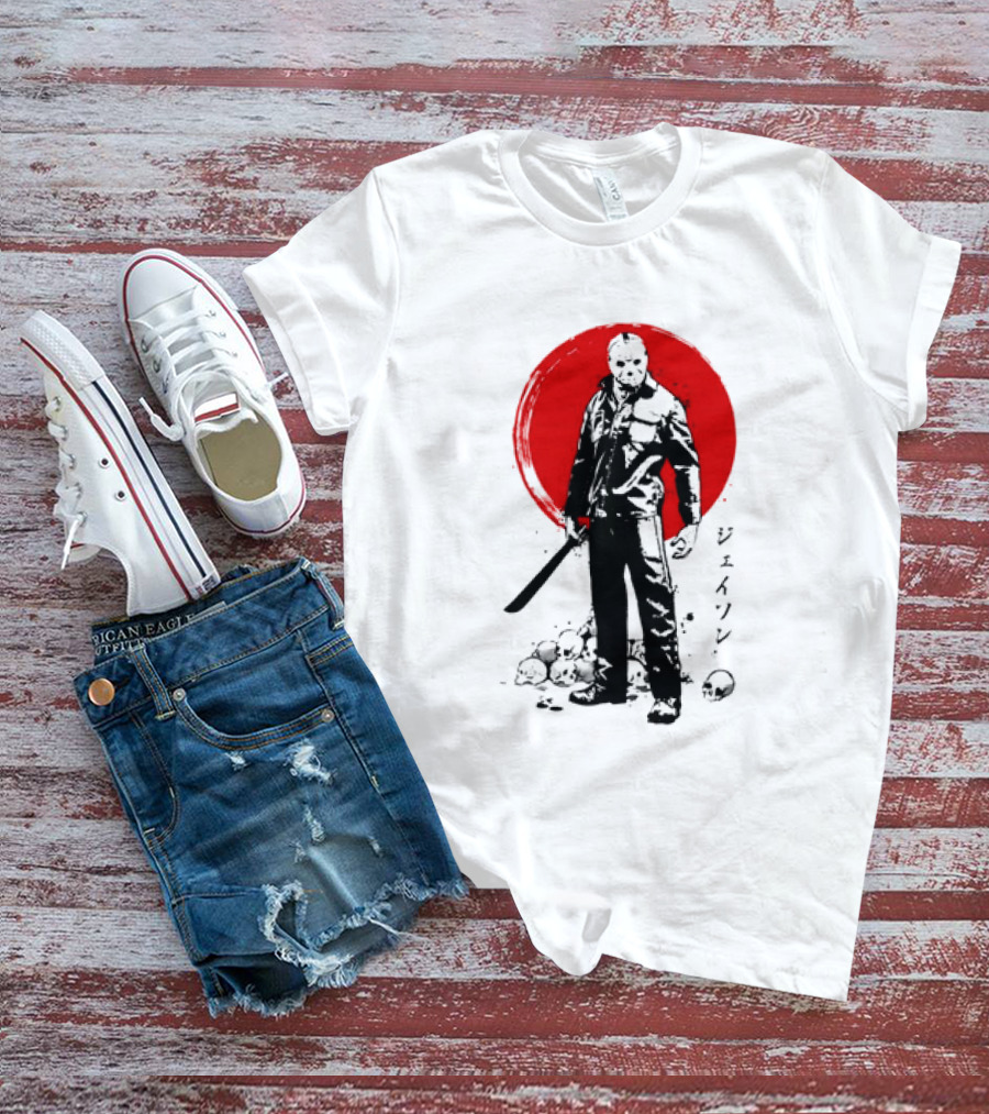 Jason Voorhees Friday The 13th Japanese Sumi-e Style T-Shirt