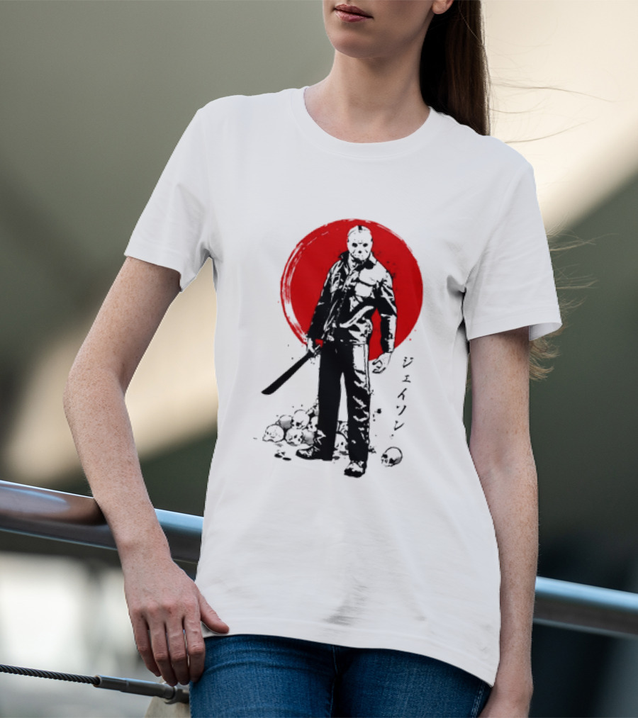 Jason Voorhees Friday The 13th Japanese Sumi-e Style T-Shirt